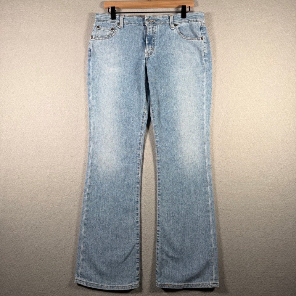 Levis 518 Superlow Bootcut Jeans Light Wash Stretch Denim Womens 13 JR M 33x32
